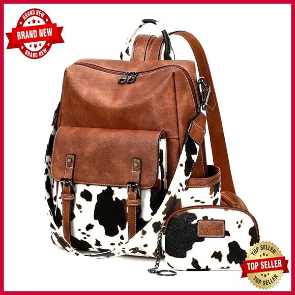 PU Leather Backpack Purse for Women, Convertible Shoulder Bag, Laptop Compatible main image 5